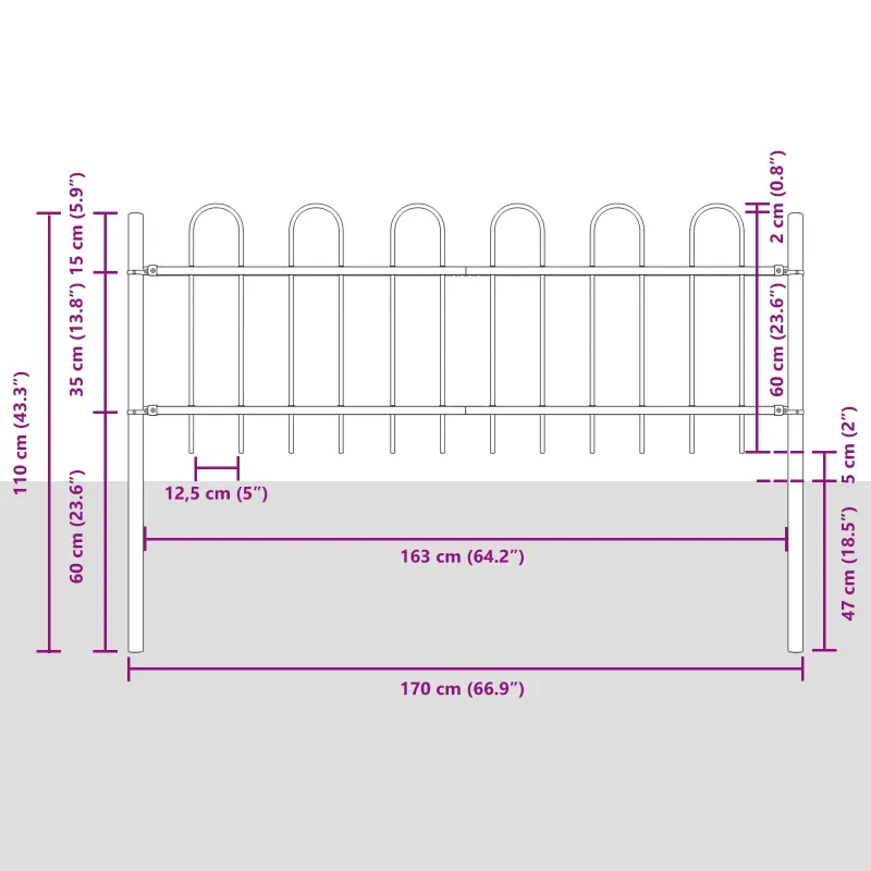 Sodo tvora 2 pcs Pilka 3,4 x 0,6 m Miltelinis plienas