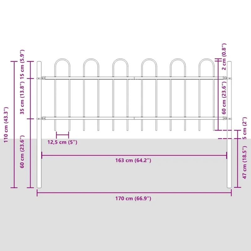 Sodo tvora 3 pcs Pilka 5,1 x 0,6 m Miltelinis plienas
