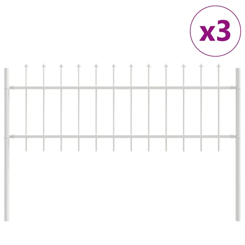 Sodo tvora 3 pcs Balta 5,1 x 0,6 m Miltelinis plienas