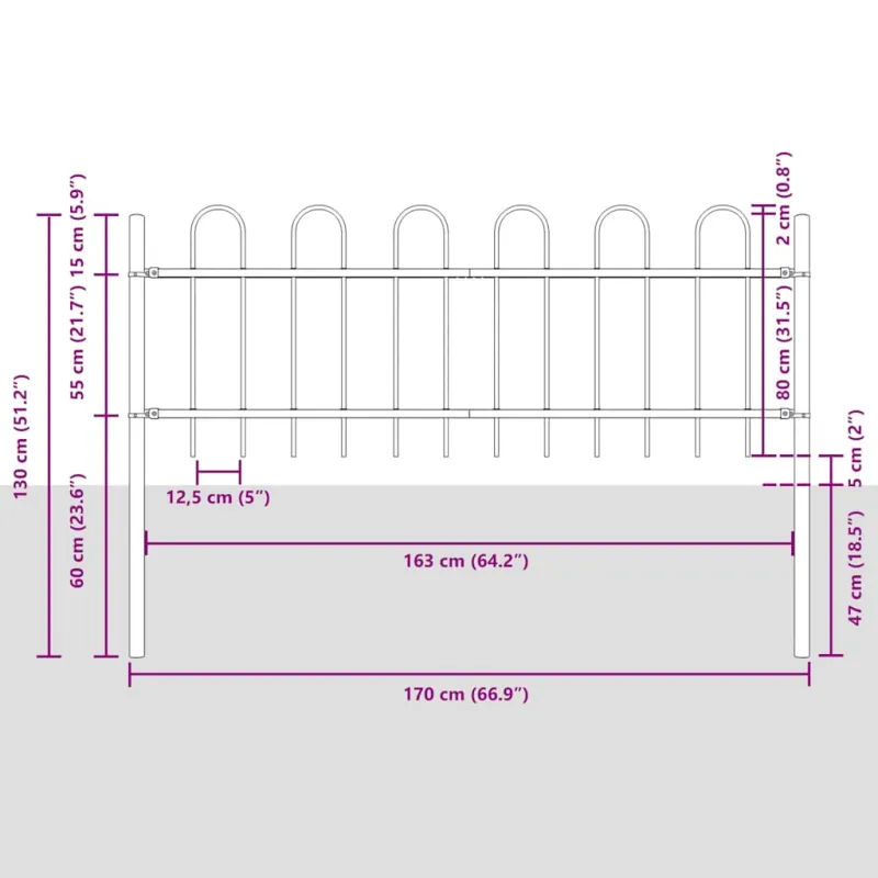 Sodo tvora 4 pcs Pilka 6,8 x 0,8 m Miltelinis plienas