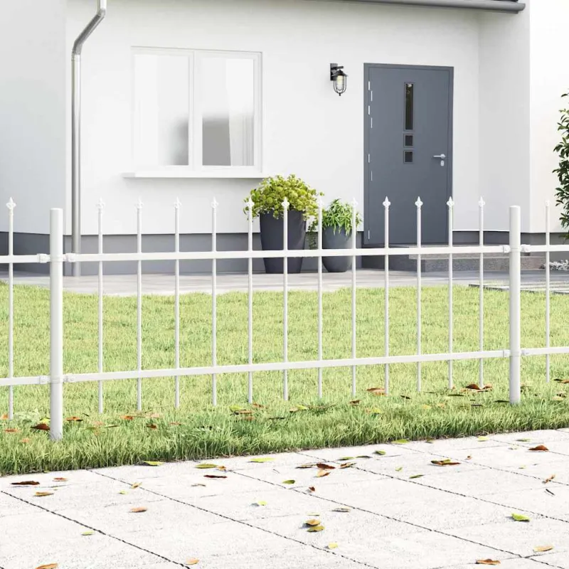 Sodo tvora 4 pcs Balta 6,8 x 0,6 m Miltelinis plienas