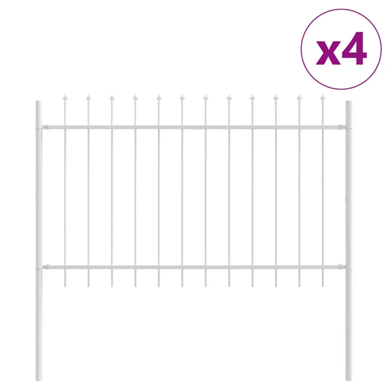 Sodo tvora 4 pcs Balta 6,8 x 1,2 m Miltelinis plienas