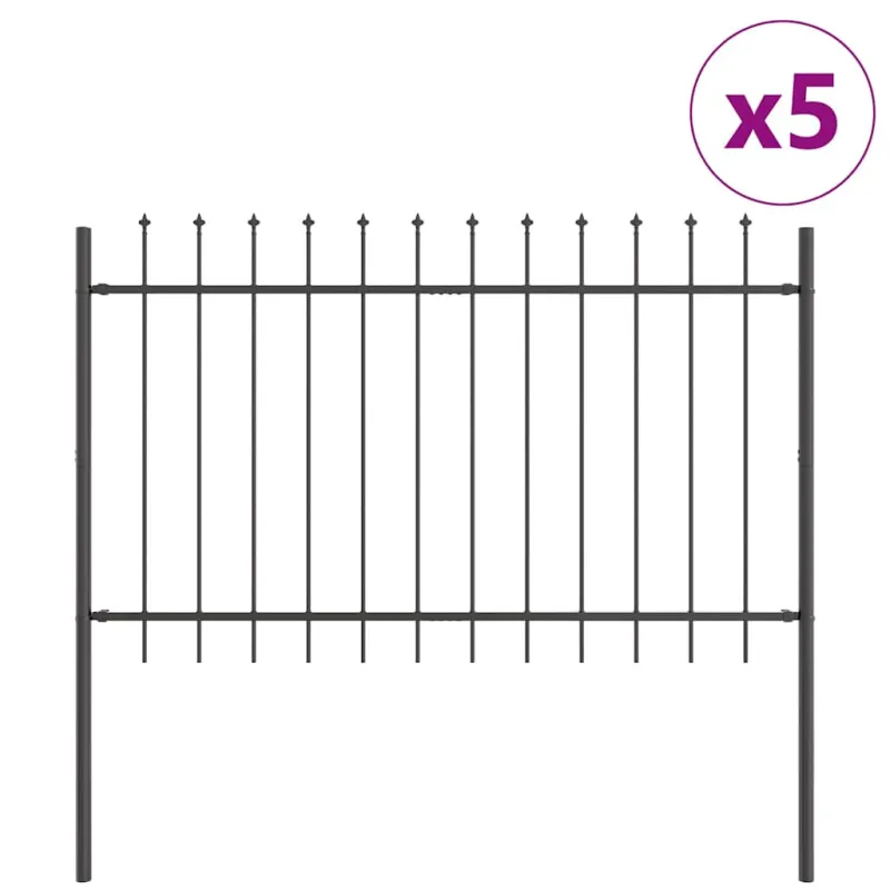 Sodo tvora 5 pcs Pilka 8,5 x 1,2 m Miltelinis plienas