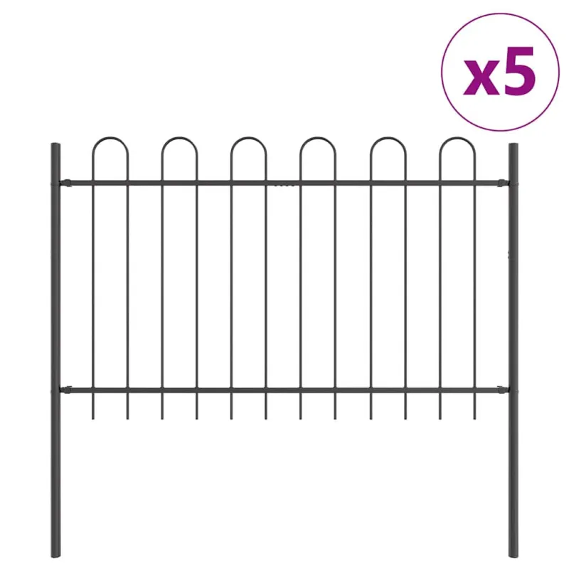 Sodo tvora 5 pcs Pilka 8,5 x 1 m Miltelinis plienas