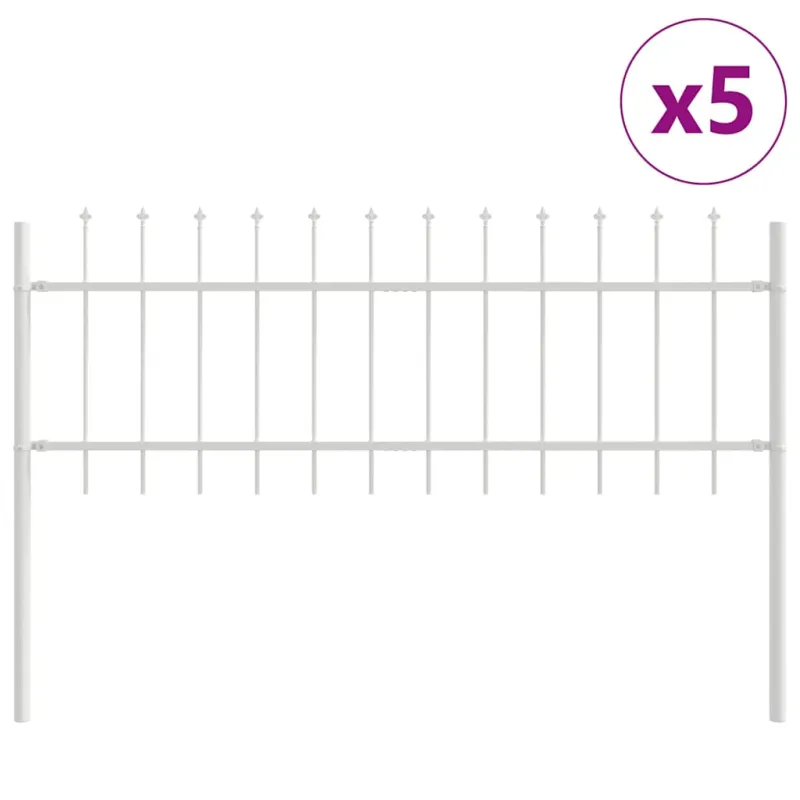 Sodo tvora 5 pcs Balta 8,5 x 0,6 m Miltelinis plienas
