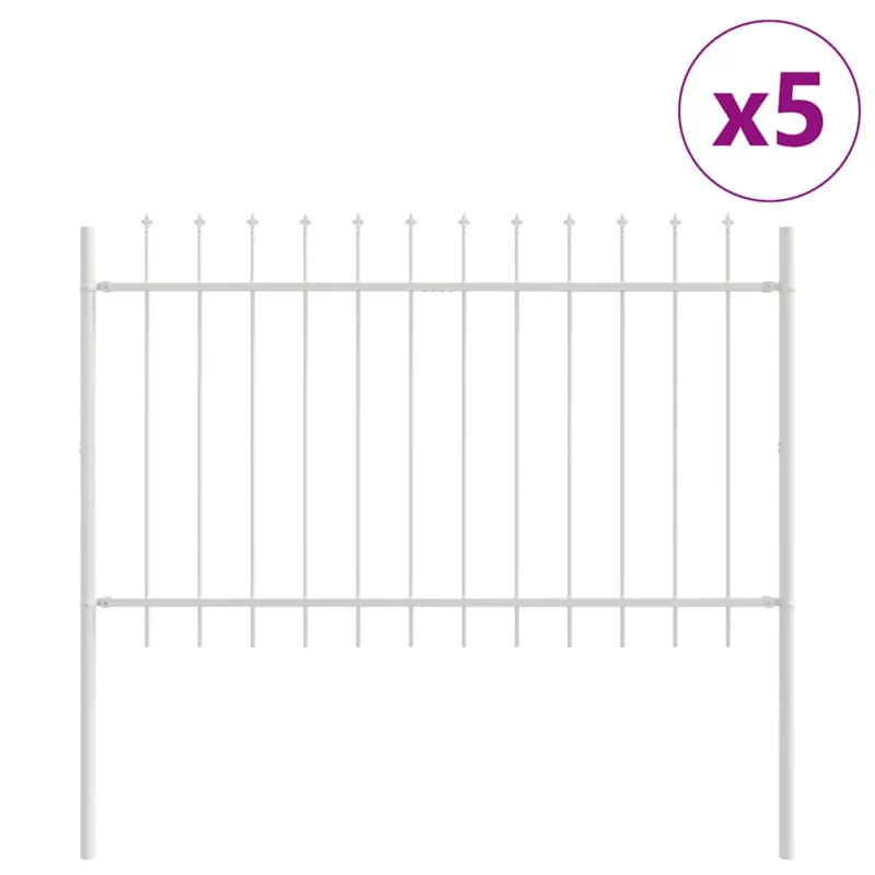 Sodo tvora 5 pcs Balta 8,5 x 1 m Miltelinis plienas