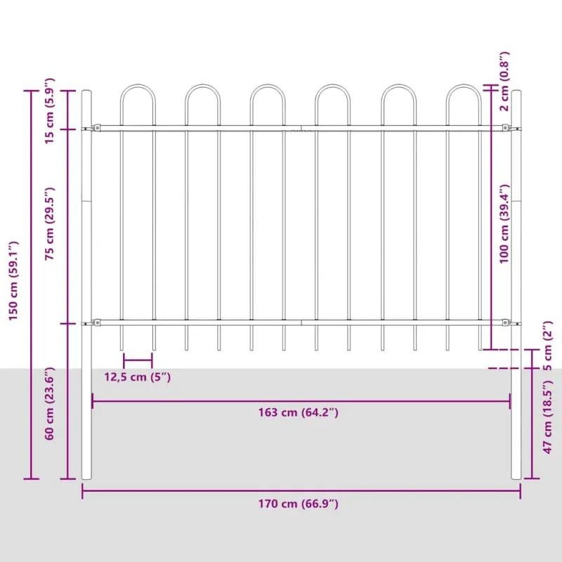 Sodo tvora 5 pcs Balta 8,5 x 1 m Miltelinis plienas