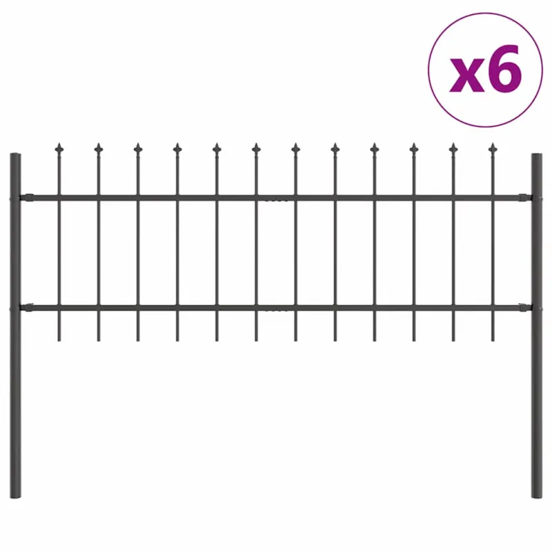 Sodo tvora 6 pcs Pilka 10,2 x 0,6 m Miltelinis plienas