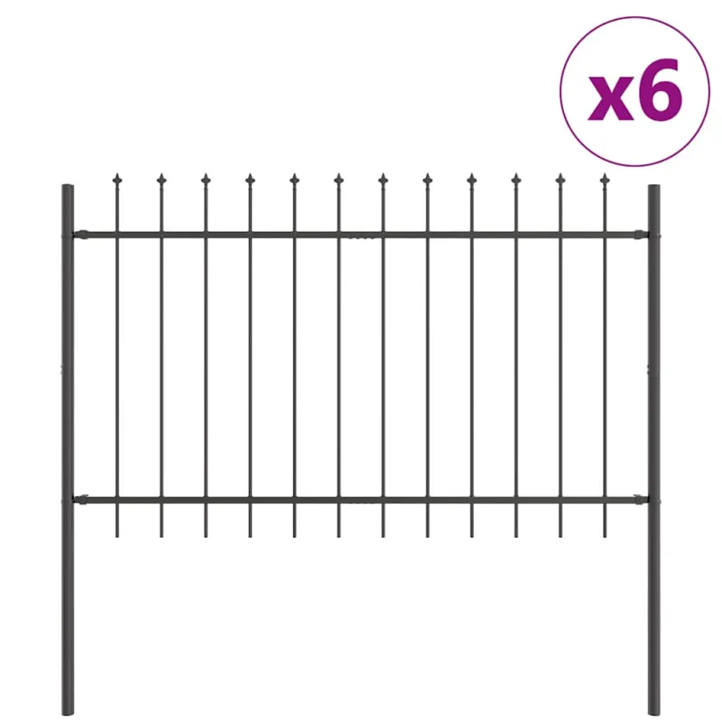 Sodo tvora 6 pcs Pilka 10,2 x 1 m Miltelinis plienas