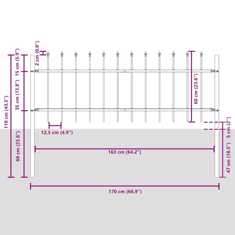 Sodo tvora 6 pcs Balta 10,2 x 0,6 m Miltelinis plienas
