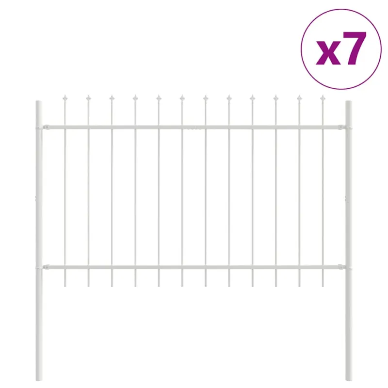 Sodo tvora 7 pcs Balta 11,9 x 0,8 m Miltelinis plienas