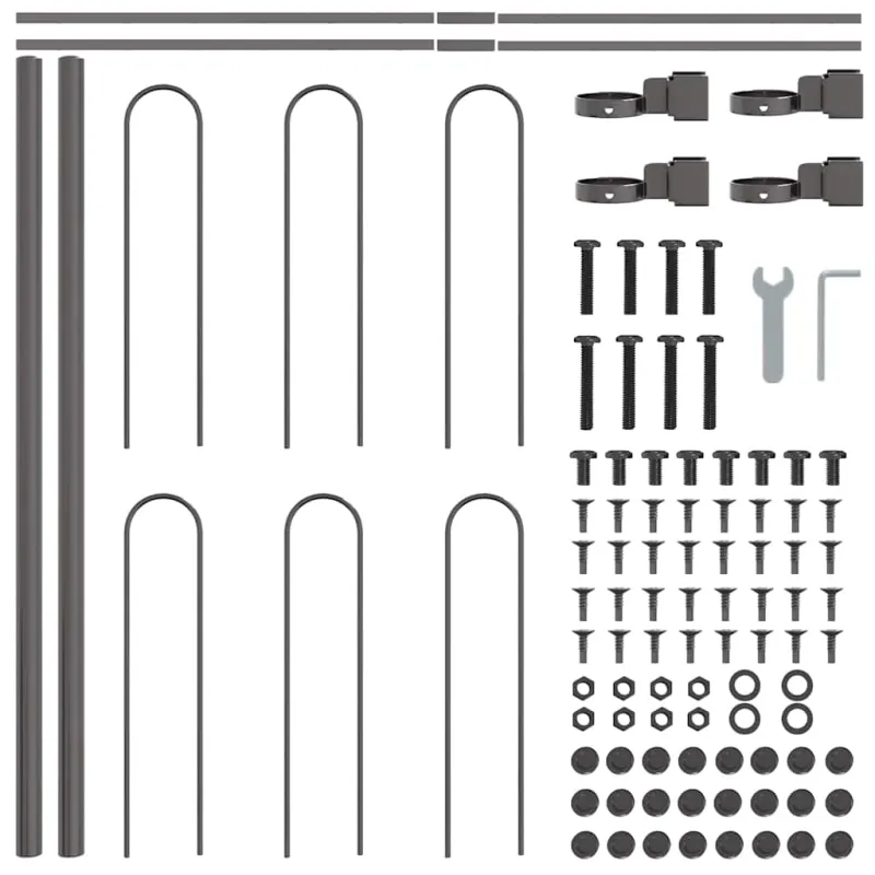 Sodo tvora 8 pcs Pilka 13,6 x 0,6 m Miltelinis plienas