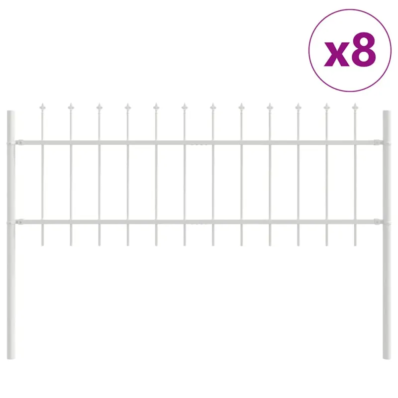 Sodo tvora 8 pcs Balta 13,6 x 0,6 m Miltelinis plienas