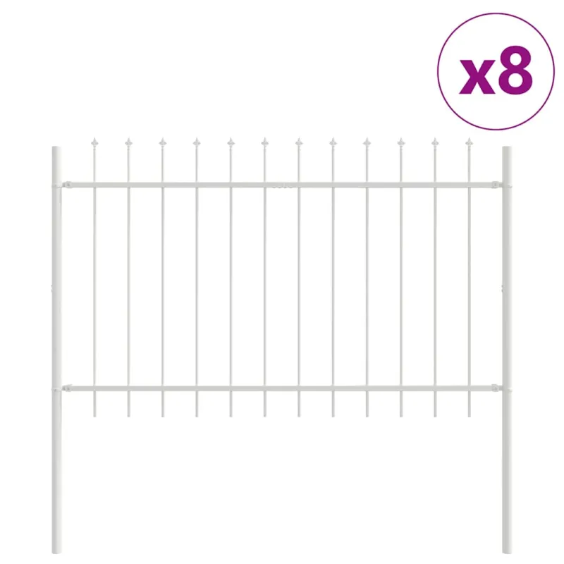 Sodo tvora 8 pcs Balta 13,6 x 0,8 m Miltelinis plienas