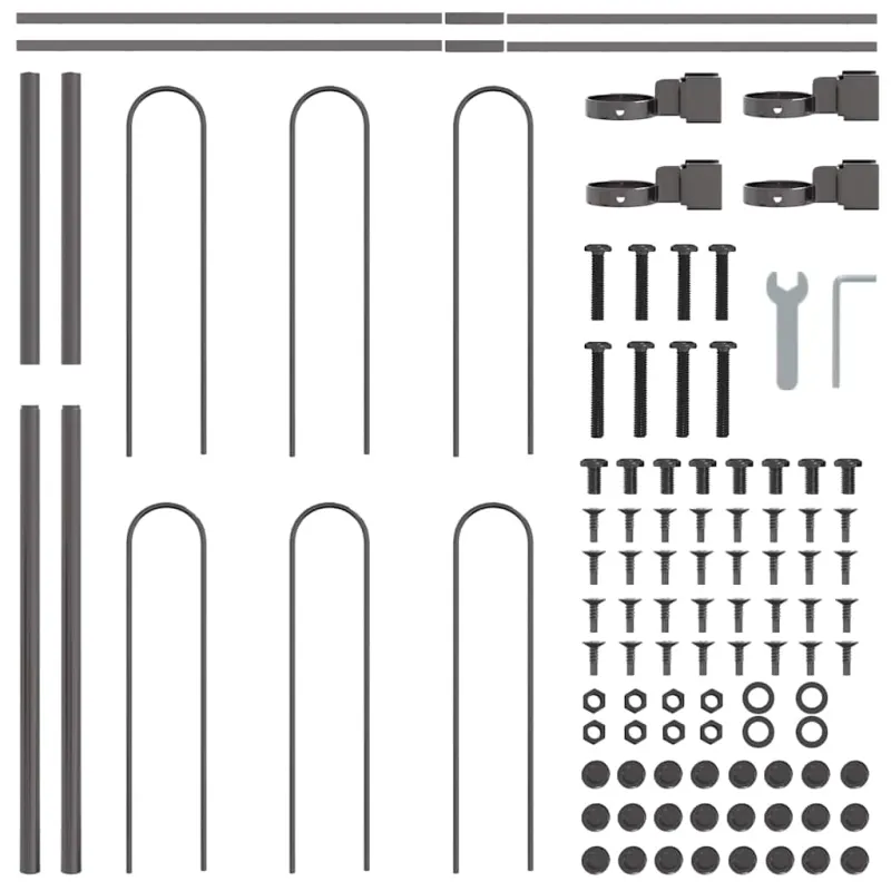 Sodo tvora 9 pcs Pilka 15,3 x 0,8 m Miltelinis plienas