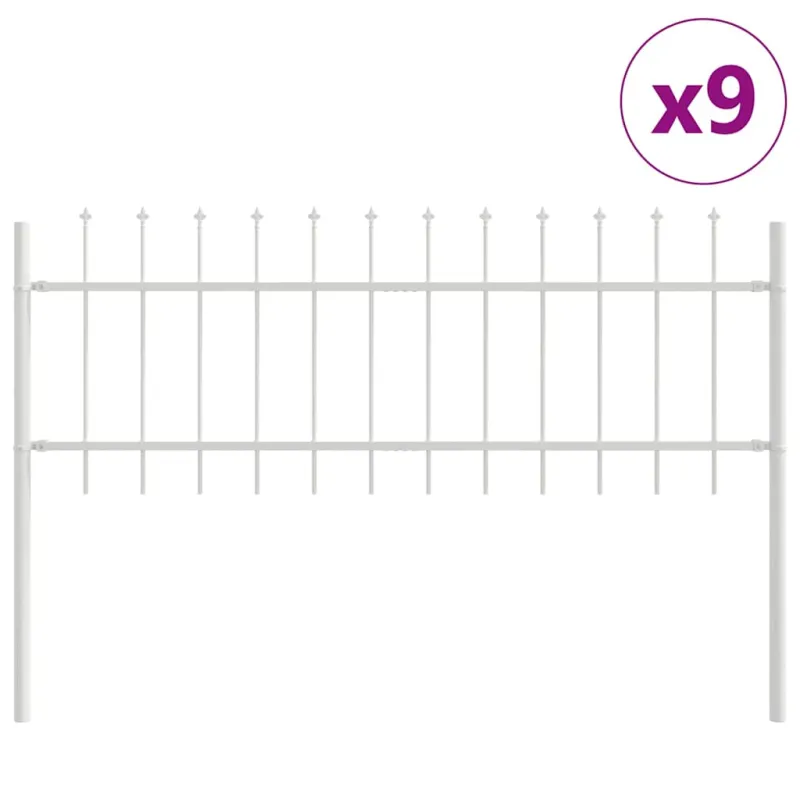 Sodo tvora 9 pcs Balta 15,3 x 0,6 m Miltelinis plienas
