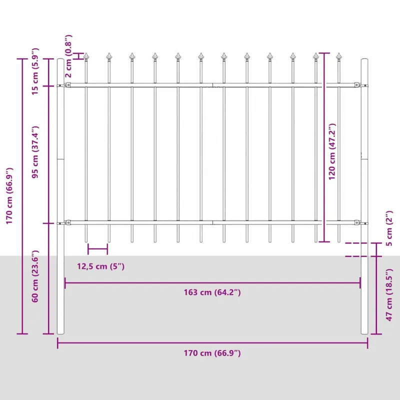 Sodo tvora 9 pcs Balta 15,3 x 1,2 m Miltelinis plienas