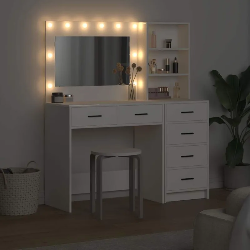Makiažo stalas Balta 78.5 x 41 x 135 cm Apdirbta mediena
