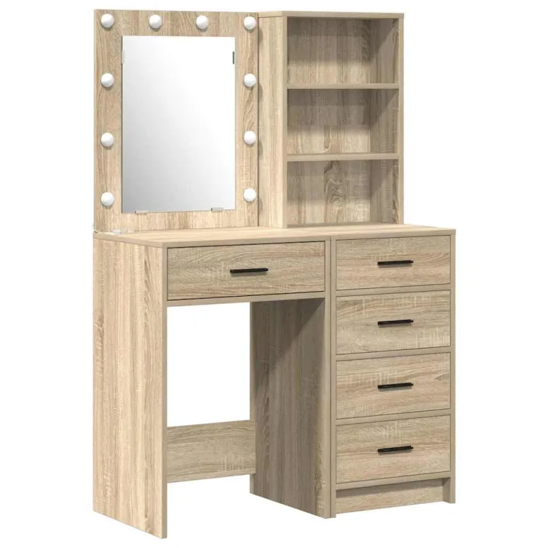 Makiažo stalas 2 pcs Ruda 50 x 41 x 135 cm Apdirbta mediena