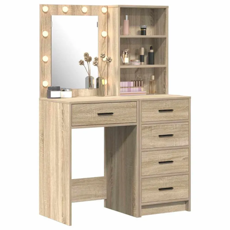 Makiažo stalas 2 pcs Ruda 50 x 41 x 135 cm Apdirbta mediena