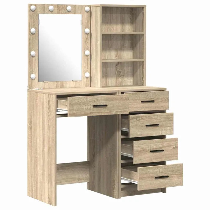 Makiažo stalas 2 pcs Ruda 50 x 41 x 135 cm Apdirbta mediena