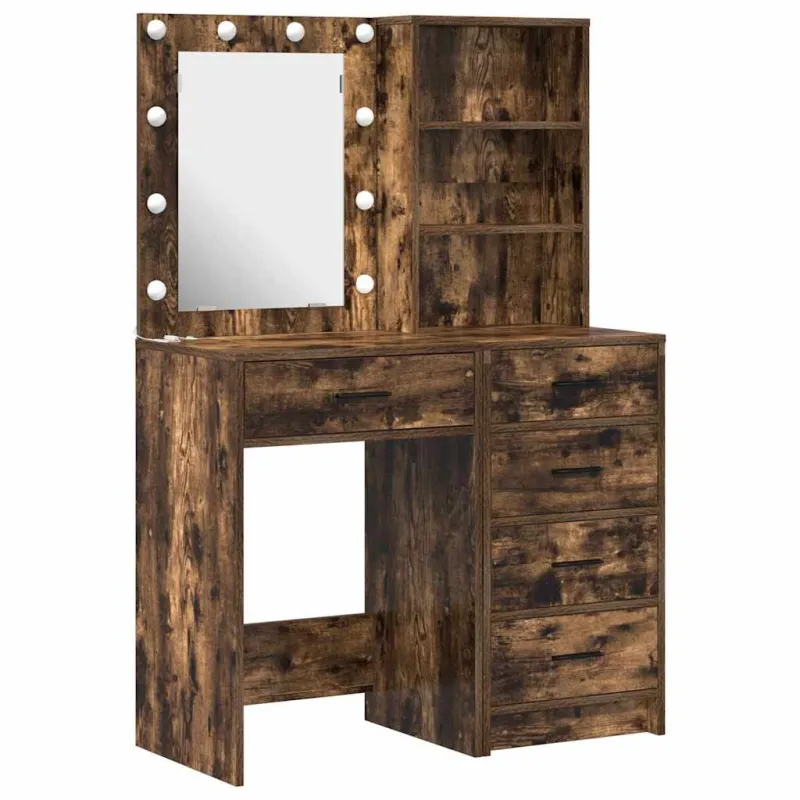 Makiažo stalas 2 pcs Ruda 50 x 41 x 135 cm Apdirbta mediena