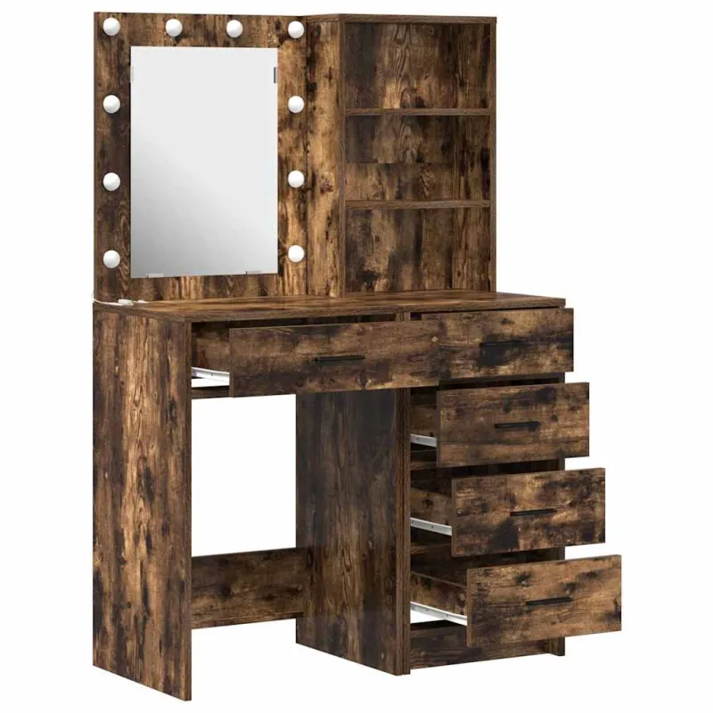 Makiažo stalas 2 pcs Ruda 50 x 41 x 135 cm Apdirbta mediena