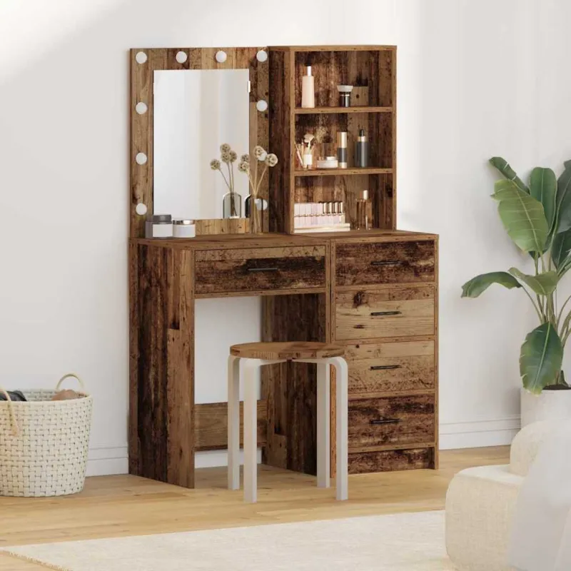 Makiažo stalas 2 pcs Ruda 50 x 41 x 135 cm Apdirbta mediena