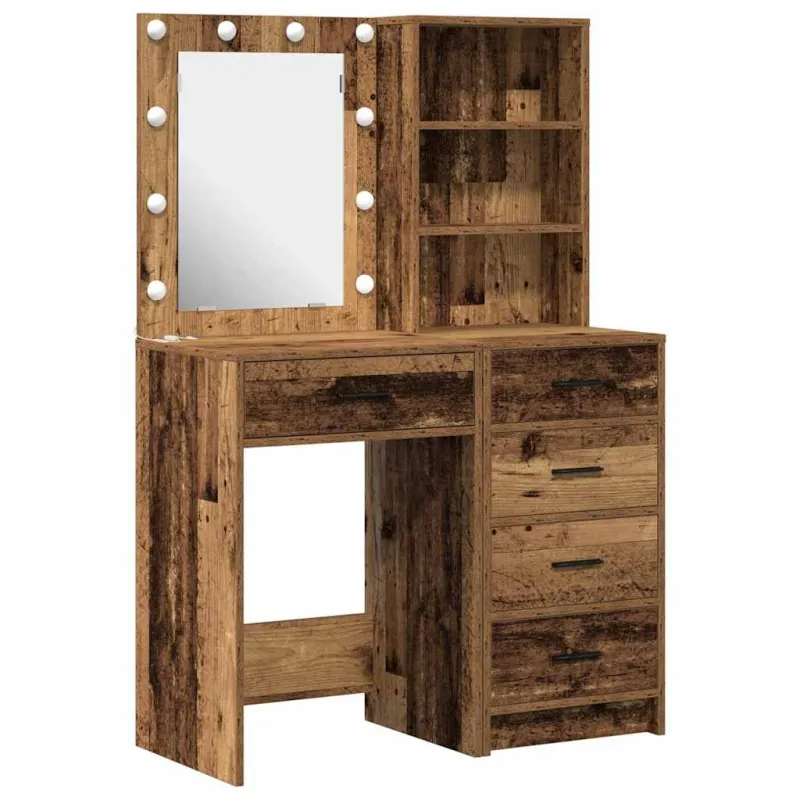 Makiažo stalas 2 pcs Ruda 50 x 41 x 135 cm Apdirbta mediena