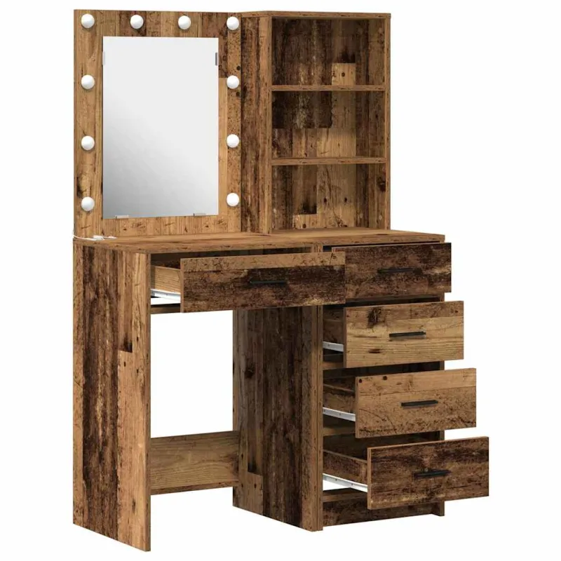 Makiažo stalas 2 pcs Ruda 50 x 41 x 135 cm Apdirbta mediena