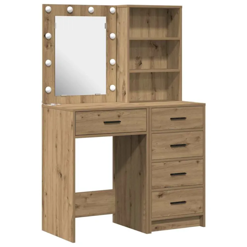 Makiažo stalas 2 pcs Ruda 50 x 41 x 135 cm Apdirbta mediena
