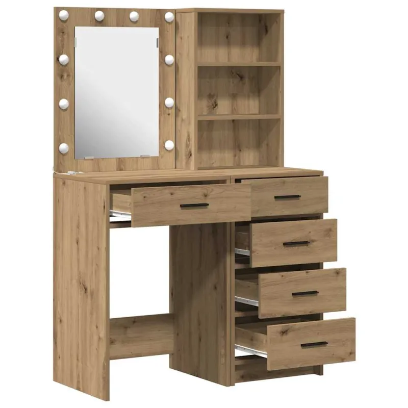 Makiažo stalas 2 pcs Ruda 50 x 41 x 135 cm Apdirbta mediena