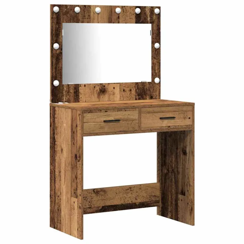 Makiažo stalas 3 pcs Ruda 40 x 41 x 135 cm Apdirbta mediena