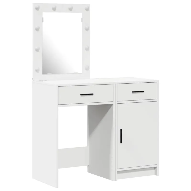 Makiažo stalas 2 pcs Balta 50 x 41 x 135 cm Apdirbta mediena