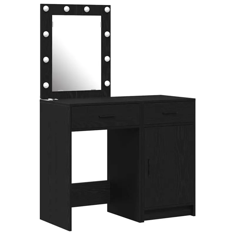Makiažo stalas 2 pcs Juoda 50 x 41 x 135 cm Apdirbta mediena