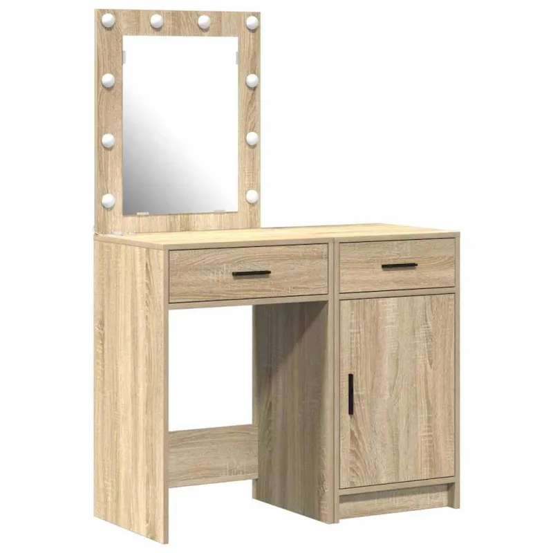 Makiažo stalas 2 pcs Ruda 50 x 41 x 135 cm Apdirbta mediena