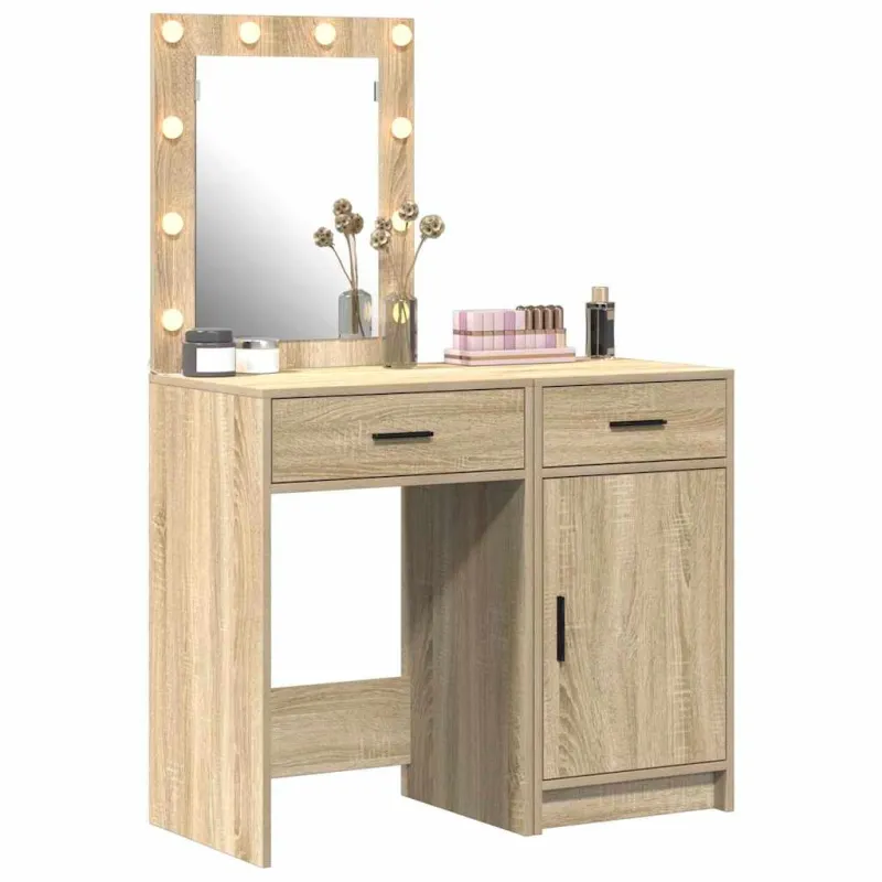 Makiažo stalas 2 pcs Ruda 50 x 41 x 135 cm Apdirbta mediena