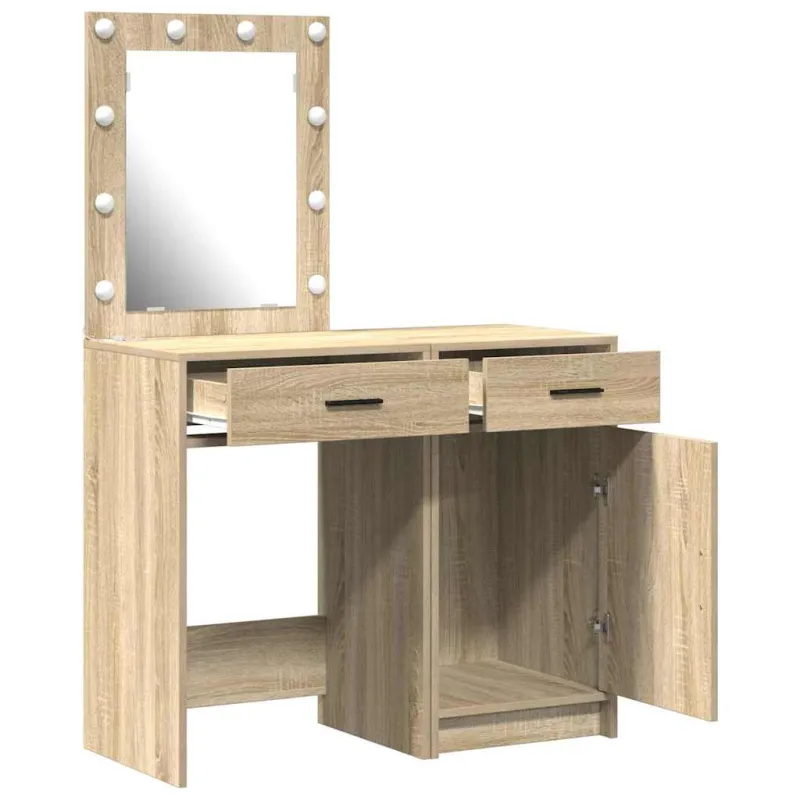 Makiažo stalas 2 pcs Ruda 50 x 41 x 135 cm Apdirbta mediena