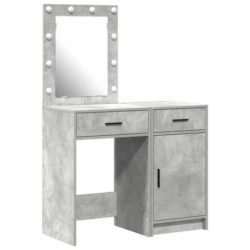 Makiažo stalas 2 pcs Pilka 50 x 41 x 135 cm Apdirbta mediena