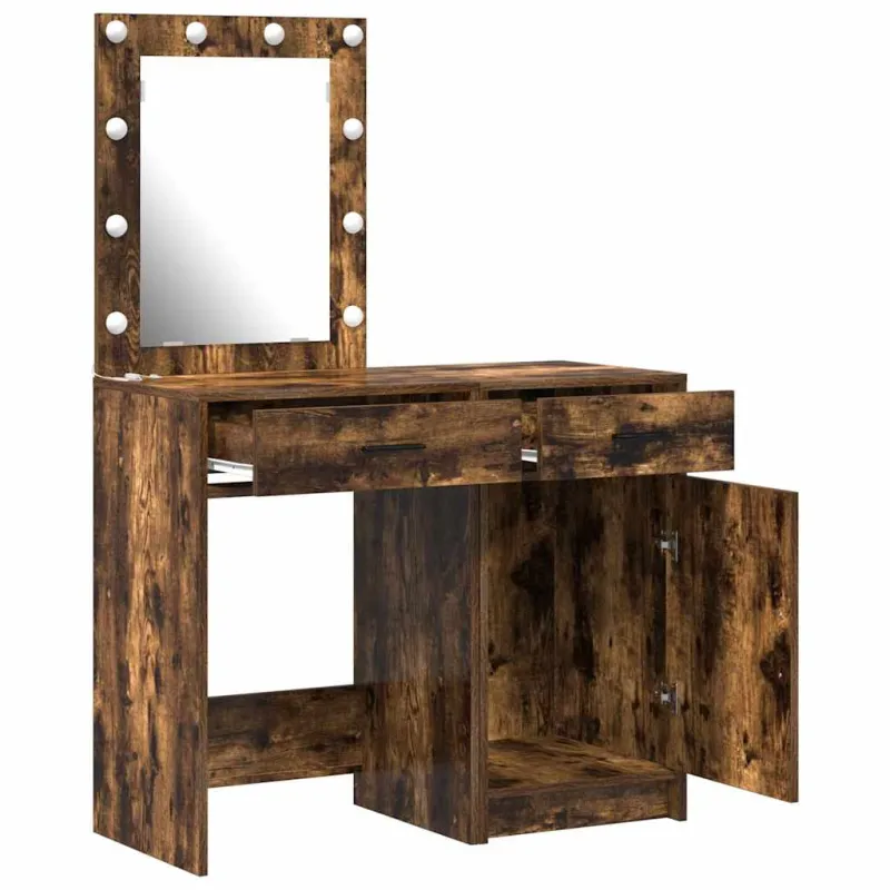 Makiažo stalas 2 pcs Ruda 50 x 41 x 135 cm Apdirbta mediena