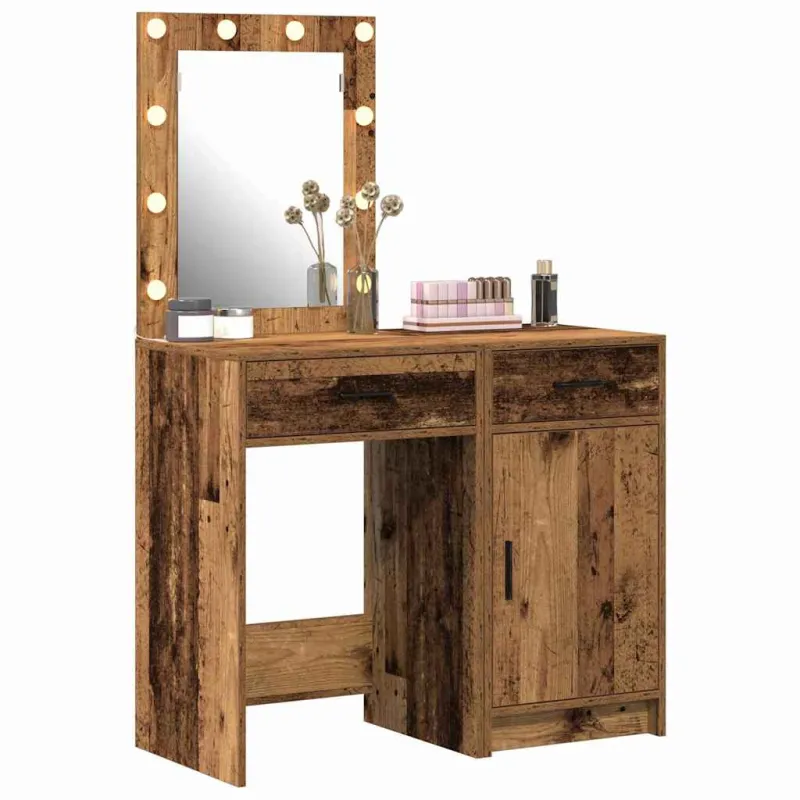 Makiažo stalas 2 pcs Ruda 50 x 41 x 135 cm Apdirbta mediena
