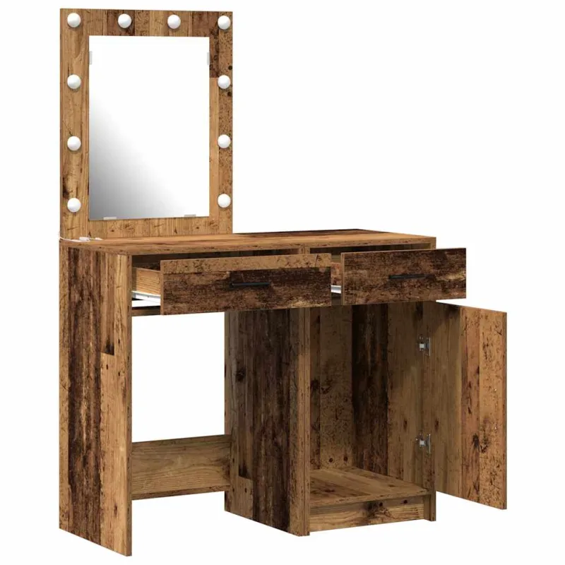 Makiažo stalas 2 pcs Ruda 50 x 41 x 135 cm Apdirbta mediena