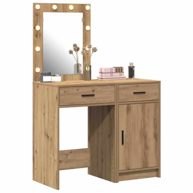 Makiažo stalas 2 pcs Ruda 50 x 41 x 135 cm Apdirbta mediena