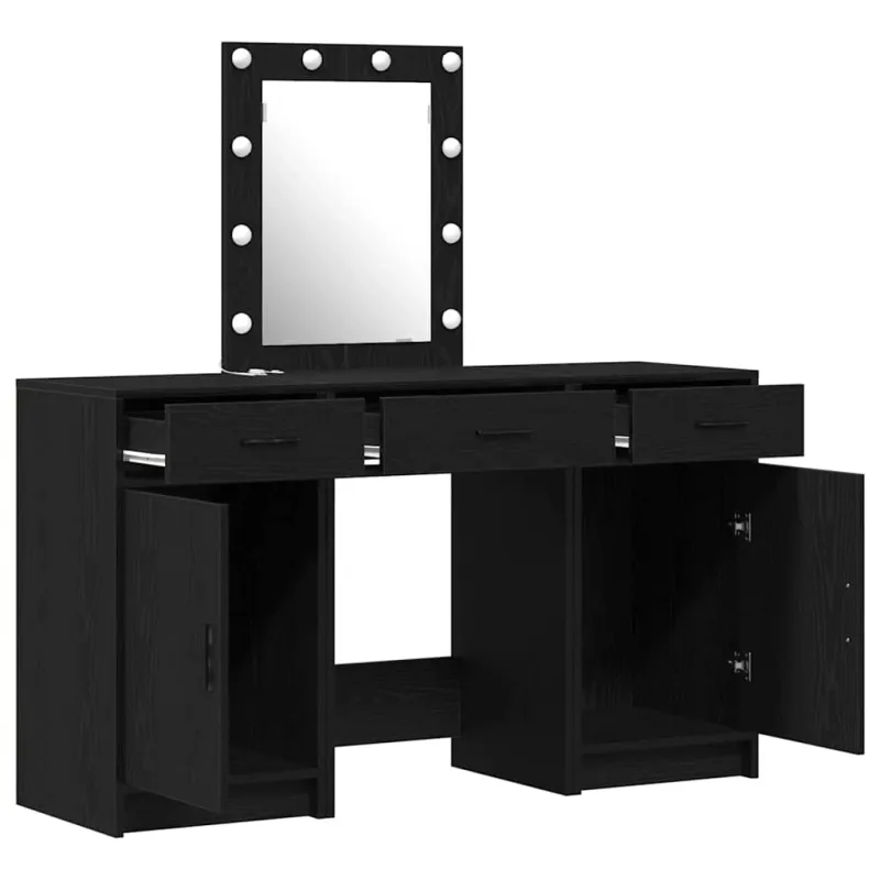 Makiažo stalas Juoda 50 x 41 x 135 cm Apdirbta mediena