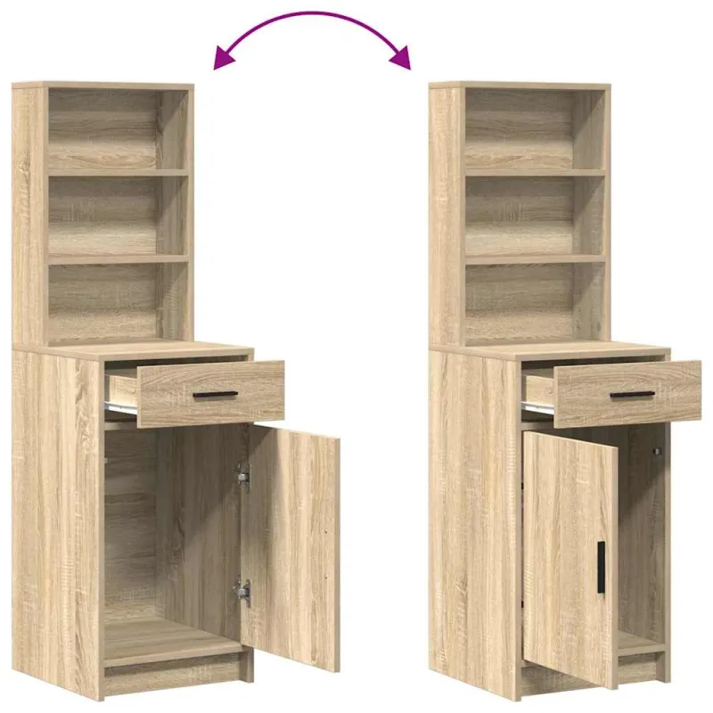 Puošimosi stalo komplektas su LED 2 pcs Sonoma ąžuolas
