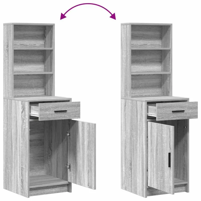 Puošimosi stalo komplektas su LED 2 pcs Pilkas Sonoma