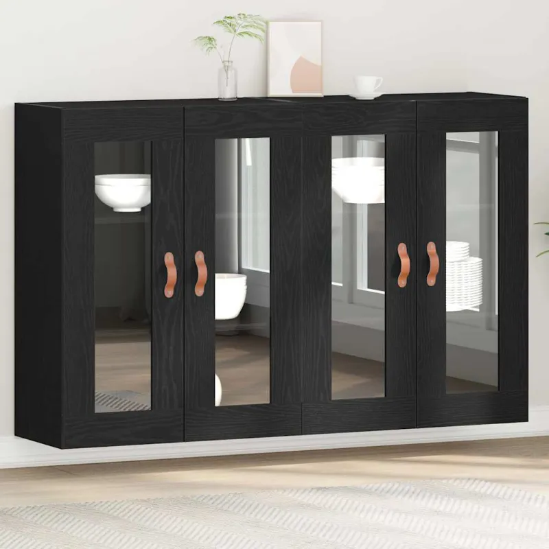 Sieniniai baldai 2 pcs Juodas ąžuolas 69,5 x 34 x 90 cm