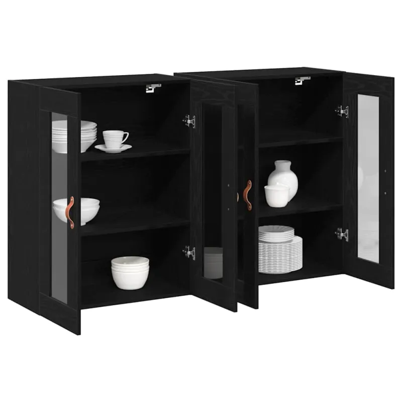 Sieniniai baldai 2 pcs Juodas ąžuolas 69,5 x 34 x 90 cm
