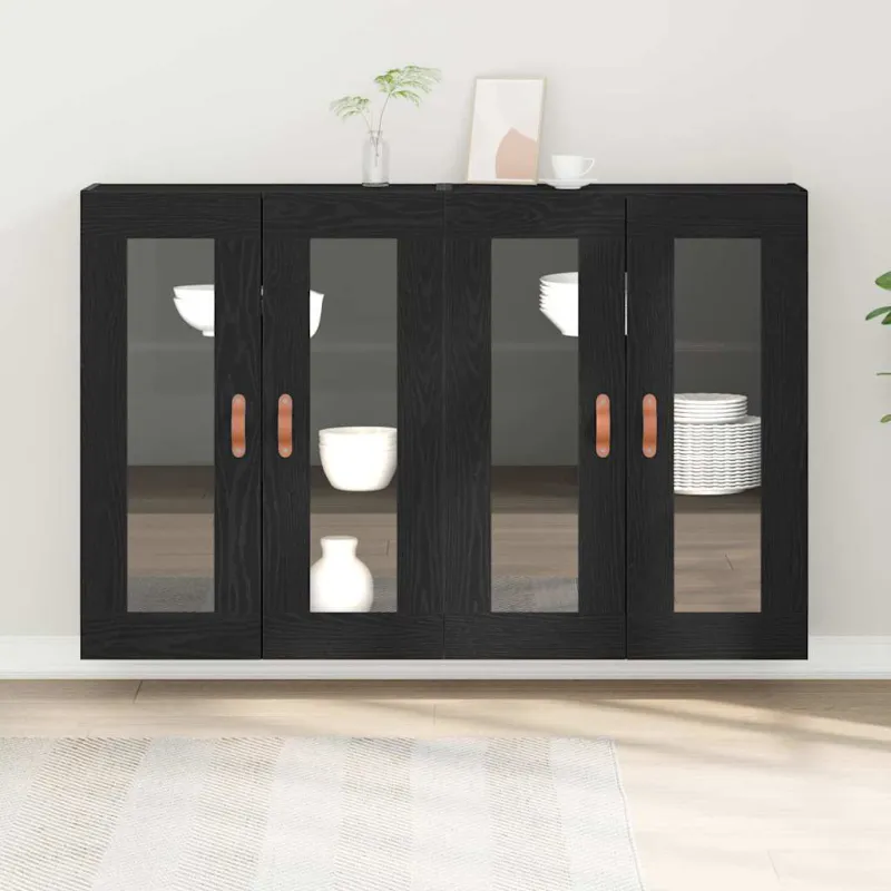 Sieniniai baldai 2 pcs Juodas ąžuolas 69,5 x 34 x 90 cm
