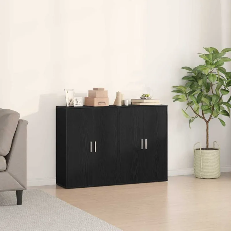 Kabalas 2 pcs Juodas ąžuolas 60 x 31 x 84 cm Apdirbta mediena